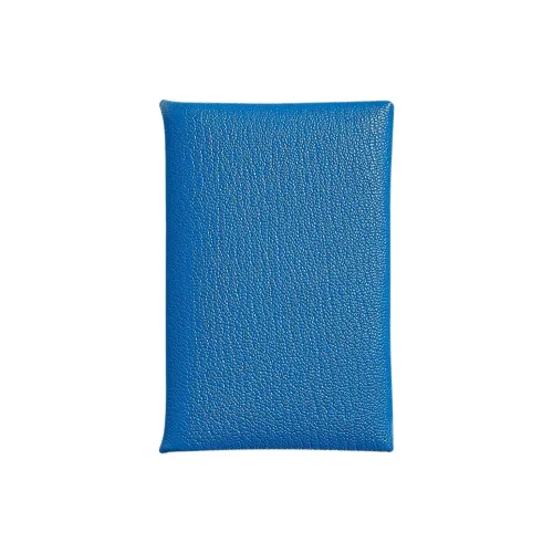 HERMES Calvi Mysore Шевро Кошелек Мелочь Кошелек Картхолдер Женские Sambal Синий с Мята Accent