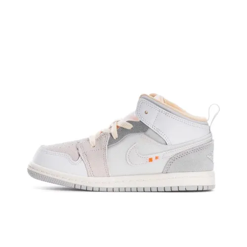 Jordan Air Jordan 1 MID SE Амортизация MID Топ Винтажные баскетбольные кроссовки Женские Белые