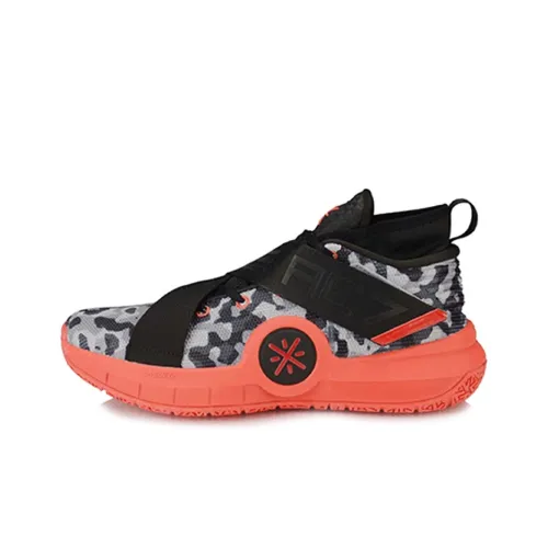 LINING All City 7 Амортизирующие подошва Устойчивая к истиранию Высокий топ Баскетбольные кроссовки Мужские Черный Красный