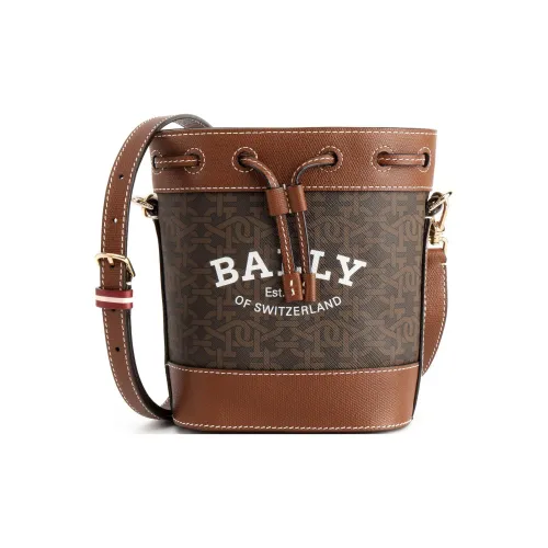 BALLY Cleoh Холщовая кожа Ведрообразные сумки Сумки через плечо Сумка через плечо Женская Коричневый