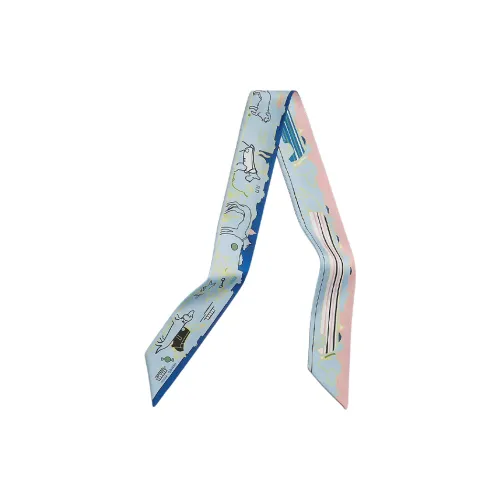 HERMES Шелковые шарфы Женские Небесно-голубой