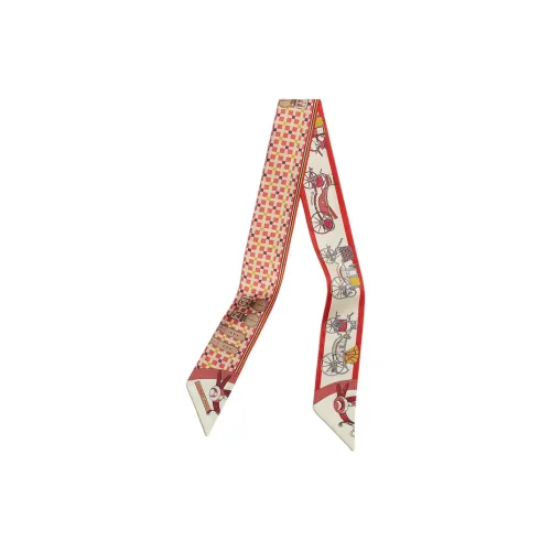 HERMES Шелковые шарфы Женские Гранат Красный