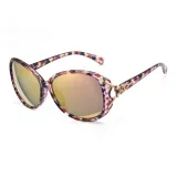 Фиолетовая рамка с узором, желтые зеркальные линзы Y16