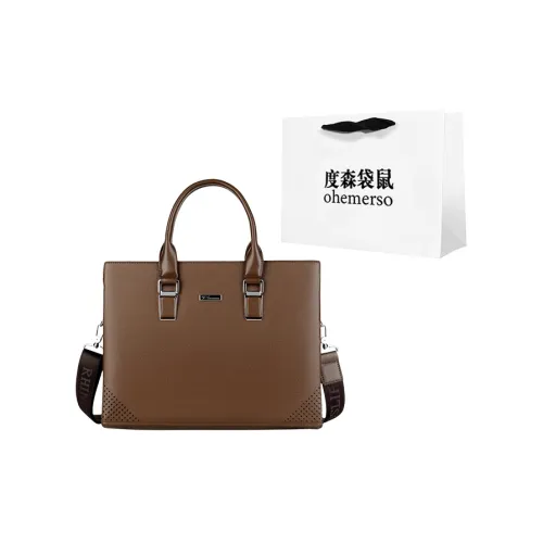 Dusen Kangaroo ПУ (полиуретан) Сумка Минималистский стиль Компьютерная сумка для ноутбука Стандартная Мужская Хаки Коричневый