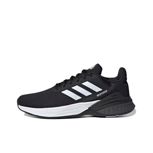 Adidas Response Shock Absorbers Slip-Resistant Low Top Беговые кроссовки Мужские Черно-Белые