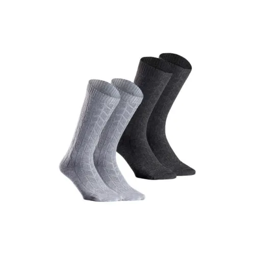 DECATHLON SH100 Носки Crew Унисекс Asphalt Серый Черный 2 упаковки