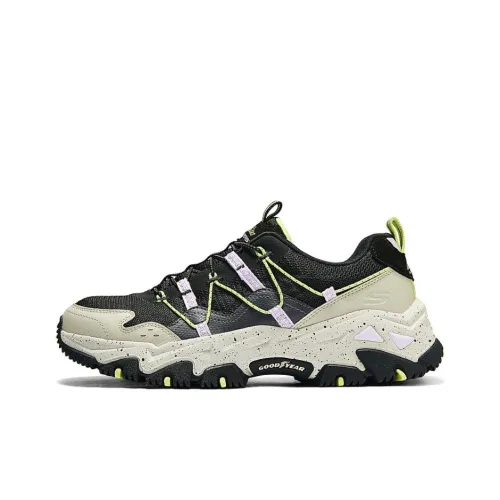 Skechers Износостойкий Дышащий Увеличивающий Высоту Низкий Топ Уличная Обувь Женская Черный Зеленый