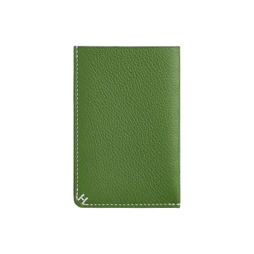HERMES H Sellier Кожа Evercolor Картхолдер Мужской A8 Yuka Лента Зеленый