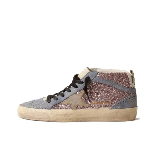 Golden Goose Mid Star MID Топ Кроссовки для скейтбординга Женские Розово-синие Потертые