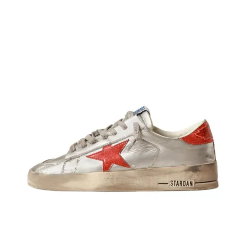 Golden Goose Stardan Низкие Кроссовки для скейтбординга Мужские Серебряные Потертые