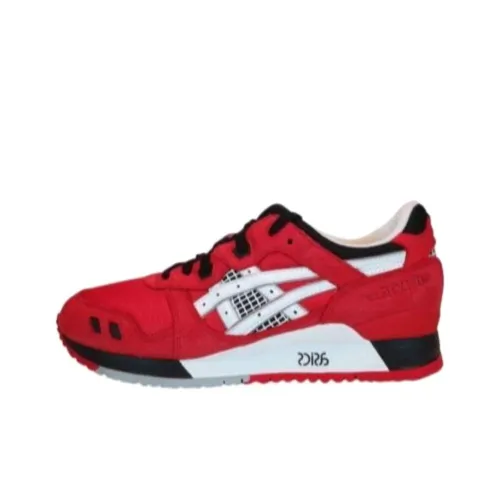 Asics Gel Lyte 3 Устойчивый к истиранию Дышащие Низкие Беговые кроссовки Мужские Красный Белый Черный