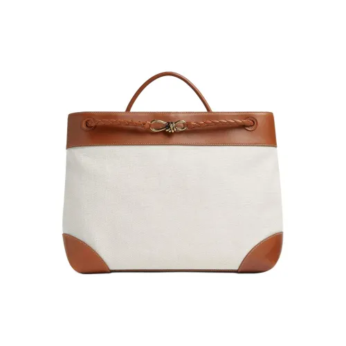 Bottega Veneta Andiamo series Сумка из холста с панелями из кожи большая женская