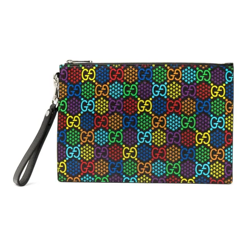 GUCCI Canvas с кожаными вставками Сумка Клатч Мужской Черный Многоцветный