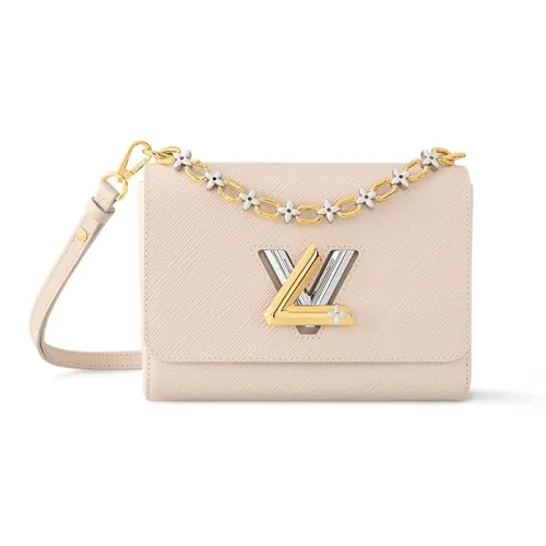 LOUIS VUITTON Twist Epi Коровья кожа Крупнозернистая текстура Портативная Сумка через плечо Сумка на плечо Средняя Женская Кварц Белый