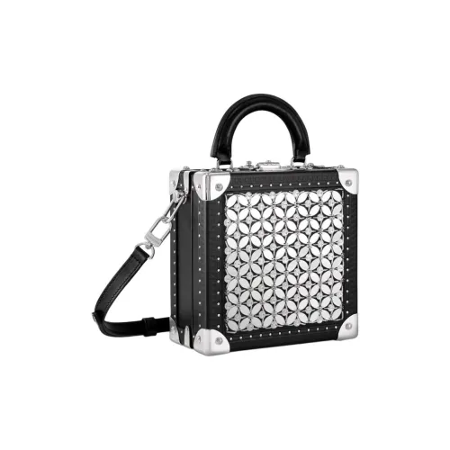 LOUIS VUITTON Кожаная отделка Портативный Одно плечо Через плечо Хранение Коробка Мини Женские Черный Серебряный