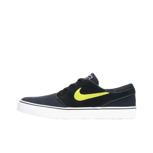 Nike SB Stefan Janoski Zoom Амортизация Износостойкие Низкие Кроссовки для Скейтбординга Мужские Черно-Белые-Желтые