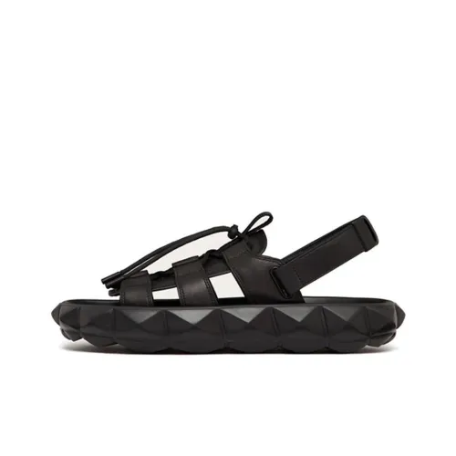 Valentino Roman Stud One Ремень Сандалии Мужские Черные