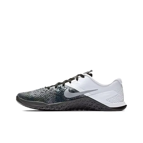 Nike Metcon 4 Slip-Resistant Abrasion-Resistant Low Top Casual Running Shoes Men's Gray White Найк Меткон 4 Противоскользящий Устойчивый к истиранию Низкий Топ Повседневные Беговые Кроссовки Мужские Серый Белый