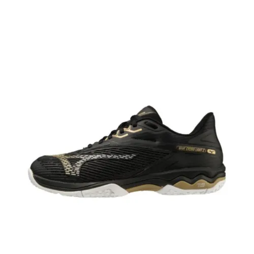Mizuno WAVE Exceed LIGHT2 WIDE OC Амортизация Износостойкий Низкий Топ Кроссовки для тенниса Унисекс Черный Золотой