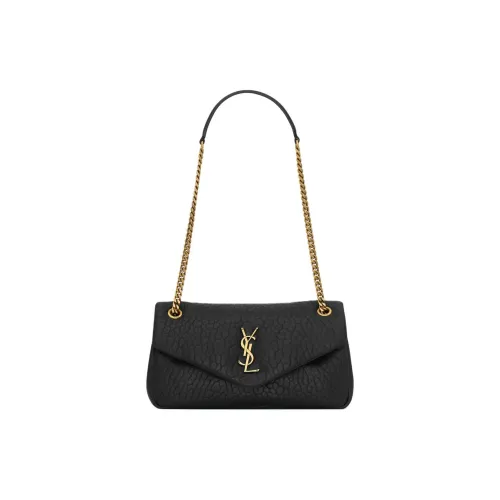 SAINT LAURENT Рельефная овечья кожа сумка через плечо маленькая женская черная