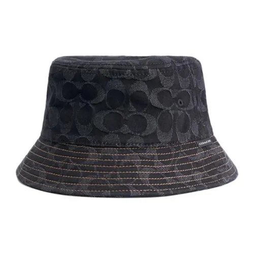 COACH Cotton Bucket Hats Женские Черный