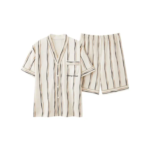 CAIHENGTONG Пижамный комплект мужской абрикосового цвета