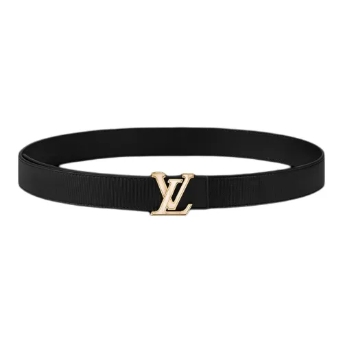 LOUIS VUITTON Логотип Emblem плавная застежка кожаные ремни унисекс черный ширина 3 см