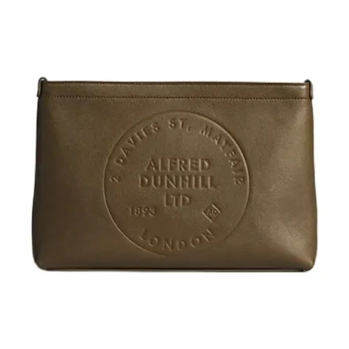 Dunhill Клатч из коровьей кожи среднего размера мужской оливково-зеленый