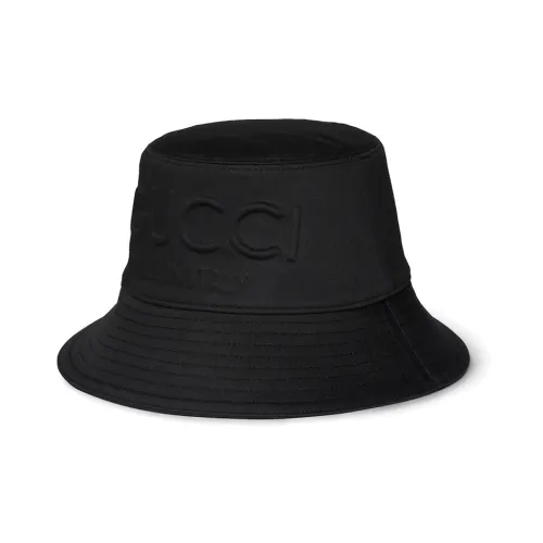 GUCCI Cotton Viscose Bucket Hats Men's Black