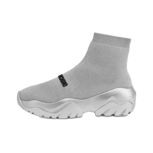 LOVE MOSCHINO Высокие кеды Повседневная обувь Женские Серые