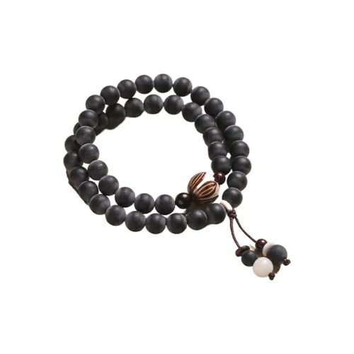 AAJF Medicine Amber Golden Sandalwood Green Sandalwood Sandalwood Bracelets Unisex