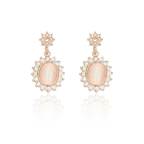 Exhibition Rhinestone Resin Alloy S925 Silver Stud Earrings Women's