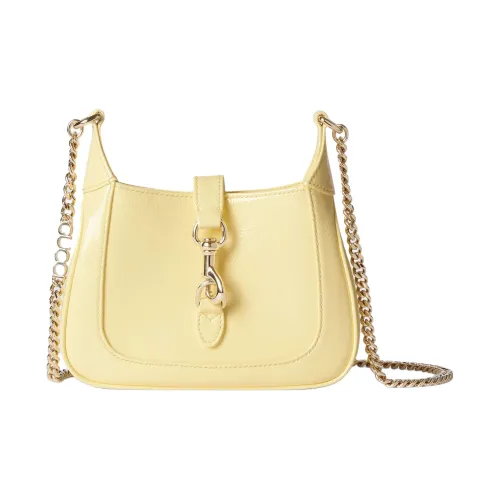 GUCCI Лакированная кожа Сумка через плечо Сумка на плечо Женская Светло-желтая