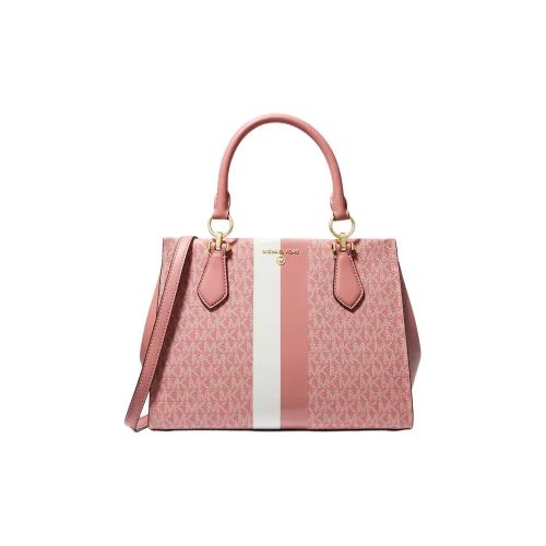 MICHAEL KORS Marilyn Покрытый холст Портативная Сумка через плечо Одно плечо Белый Средний Женский Закат Розовый Многоцветный