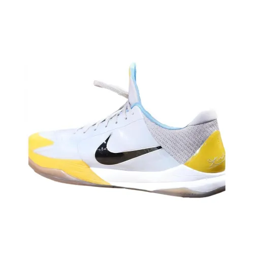 Nike Zoom Kobe 5 Protro PE Амортизация Износостойкий Низкий Топ Баскетбольные Кроссовки Мужские Белый Желтый