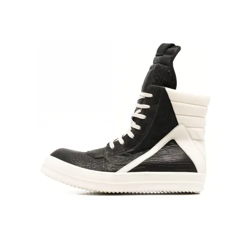 RICK OWENS совместный бренд RO Geobasket Высокий Топ Стильный Скейтбординг Мужской Черный Белый