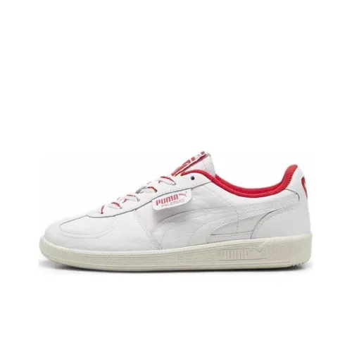 PUMA Palermo Series Амортизация Износостойкие Низкие Кроссовки для скейтбординга Женские Белые Красные