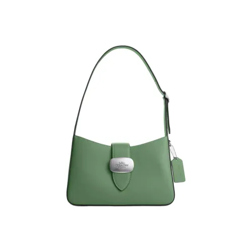 COACH Eliza Утонченный Телячья кожа Сумка Сумка через плечо Средняя Женская Серебряный и Светло-зеленый