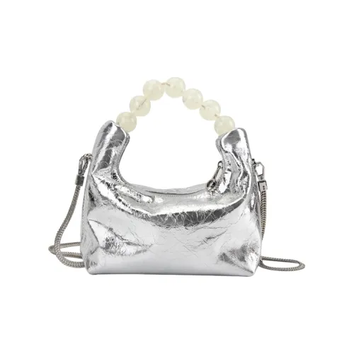 YOCAMU Вощеная кожа Одно плечо Сумка Стандартный Women's Silver Черный