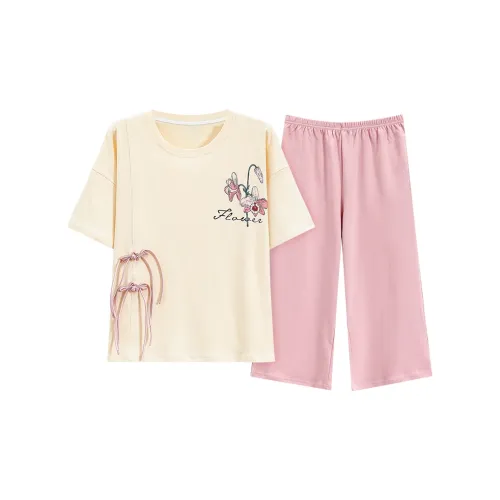 The Story Of The Flower Season Пижамный комплект Женские 2 предмета Набор Абрикос