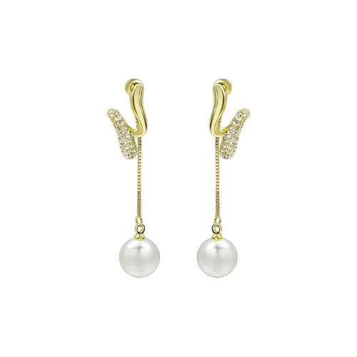 Yi Can Гальванизированное золото окисленный кубический цирконий искусственная жемчужина серьги женские