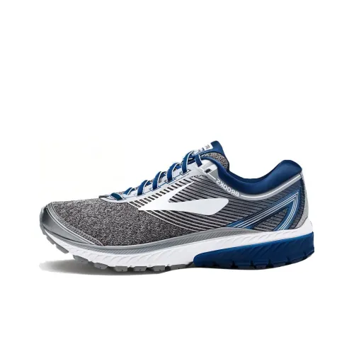 Brooks Ghost 10 Slip-Resistant Низкий Топ Беговые Кроссовки Мужские Серебристо-Синие