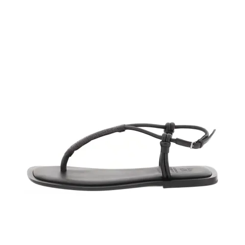 Brunello Cucinelli One Ремень Сандалии Черные Женские