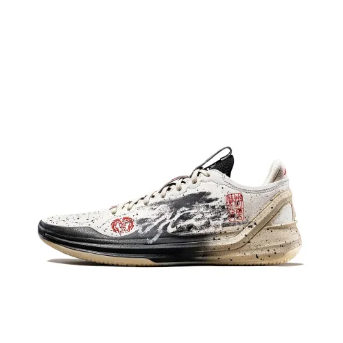 LINING Blade 4V2 Амортизаторы Slip-Resistant Abrasion-Resistant Низкий Топ Баскетбольные Кроссовки Мужские Белый Черный