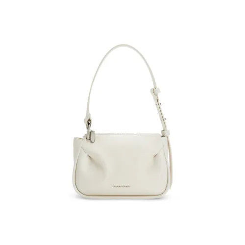 CHARLES KEITH Полиуретан Сумка через плечо Средняя Женская Кремово-молочный Белый Черный
