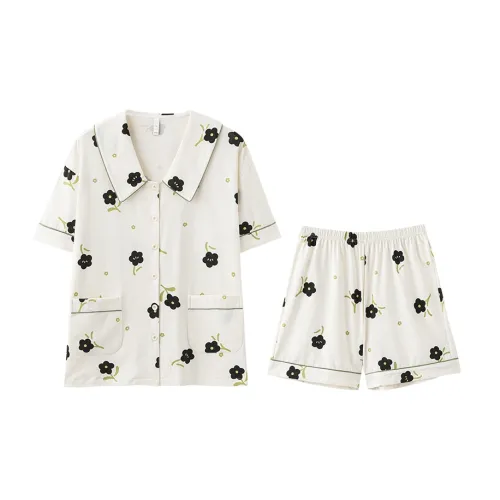 Tianmicat Silent Wind Series Пижамный комплект для женщин 2 предмета белый