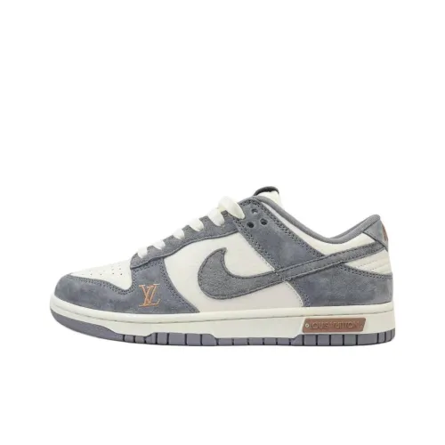 Nike Dunk SB Амортизация Износостойкие Низкие Кроссовки для Скейтбординга Унисекс Белый Серый