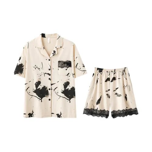 Tianmicat Silent Wind series Пижамный комплект Женские Custard