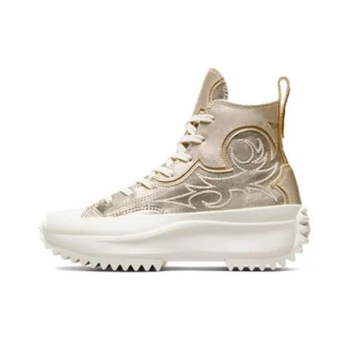 Converse Run Star Hike Амортизация Износостойкий Высокий Топ Повседневная Обувь Женская Золотисто-Белая