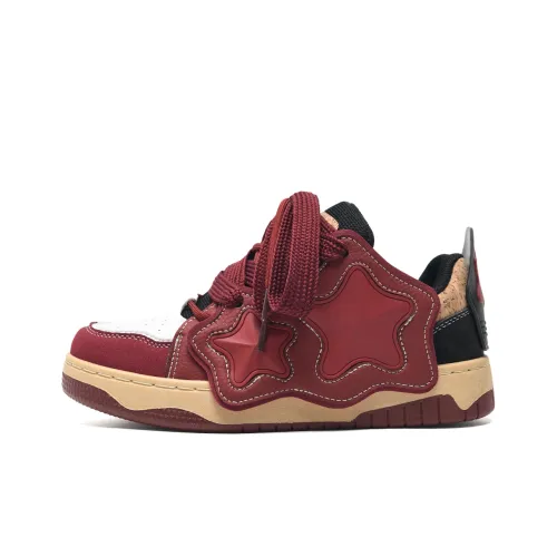 ABCIO Slip-Resistant Waterproof And Breathable Увеличение Высоты Низкие Кроссовки для Скейтбординга Унисекс Бордовый